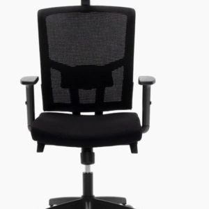 SILLA VIENA ERGONÓMICA NEGRA CON CABECERO